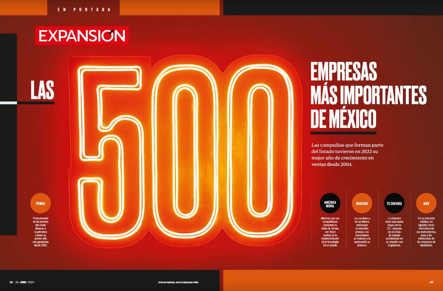 Grupo Proeza has been recognized as one of the top 100 companies in the ranking, 'Las 500 empresas más importantes de México,' published by the Expansión magazine. 